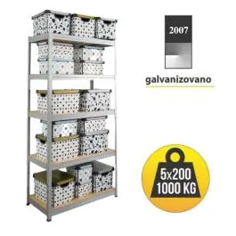 Polica metal medijapan 180x90x30cm 5x200kg SmartStorage