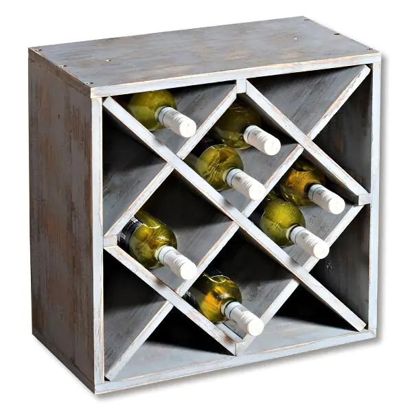 Polica za vino 50x50x25cm drvo siva Kesper KSP69247