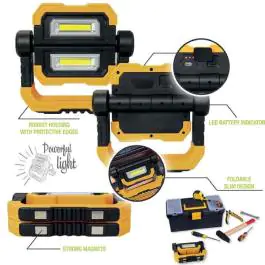 Commel akumulatorski LED reflektor 10W, 900lm 6000k IP44