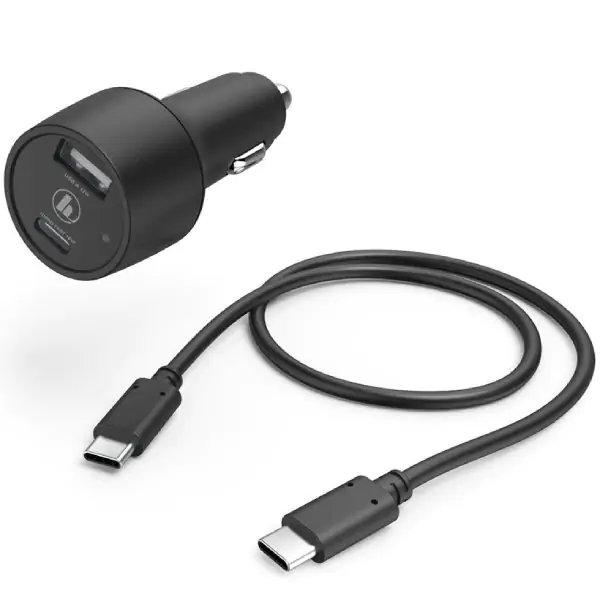 Hama auto punjač USB-C, USB-A, PD 30W, kabl USB-C 1m