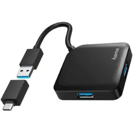 Hama USB 3.2 HUB 1:4, 5Gbit/S + USB-C Adapter