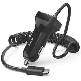 Hama auto punjač, USB tip-C, 12W, 12-24V, 5V/2.4A, crni