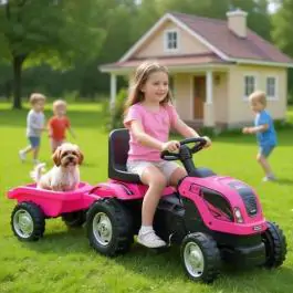 Traktor na pedale za decu 956 roze