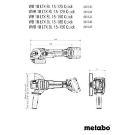 Metabo akumulatorska ugaona brusilica WB 18 LTX BL 15-125 Quick