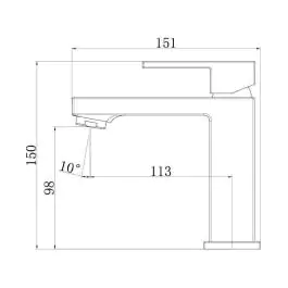 Diplon Quadro baterija za lavabo crna ST2532BL