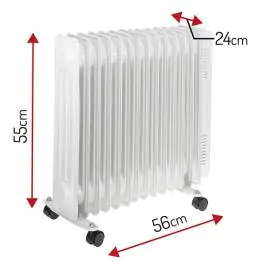 Uljani radijator sa 13 rebara 2500 W sa termostatom beli AD7818 Adler