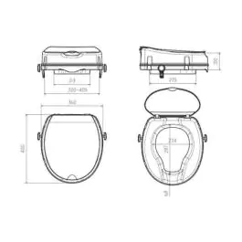 Diplon WC daska izdignuto sedište 40x36cm