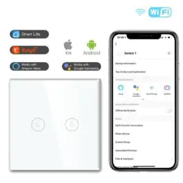 Wi-Fi smart prekidač svetla bez N provodnika 2x10A WFPS-G02/WH