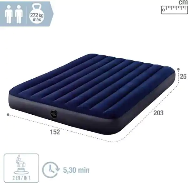 Intex vazdušni krevet 152x203x25cm sa jastucima i pumpom 64765