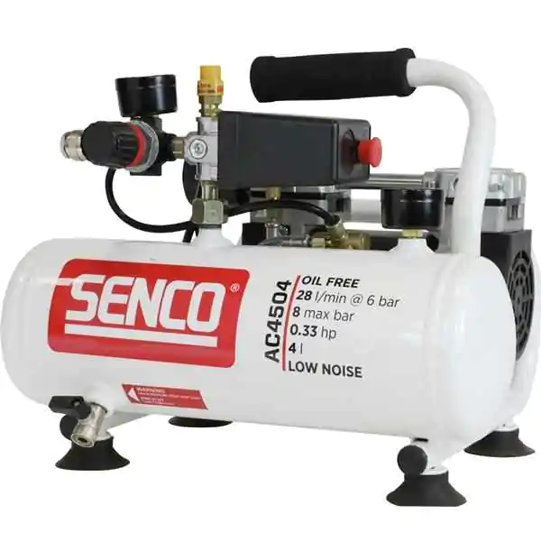 Senco AC4504 bezuljni, bešumni kompresor za vazduh 4l, 8 bar 0.24kW - proizvod na akciji