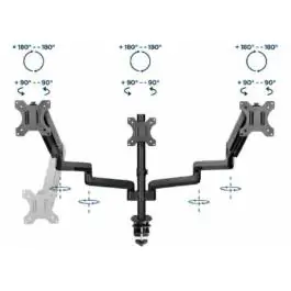 MA-DA3-01 Gembird Podesivi stoni držač za monitor sa 3 ruke, tilt, 17-27 max.7kg