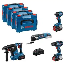 Bosch Akumulatorski set GSR 18V-90C + GDR 18V-210C + GBH 18V-24C + GOP 18V-28 + 1x4,0Ah + 2x5,5Ah + GAL 1880CV, 0615990N34