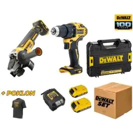 DeWALT 100 years DWSET5, set dva aku alata DCG405N + DCD708D2T, 2x 2.0Ah, 18V + poklon majica