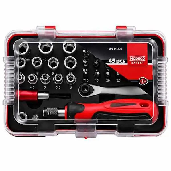 Set šrafciger sa nastavcima 45kom Expert Modeco
