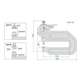 INSIZE Mikrometar za debljinu sa satom i polugom 2365-10