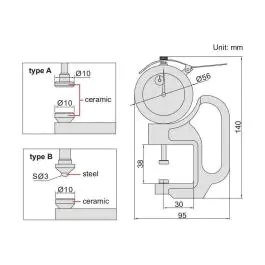 INSIZE Mikrometar za debljinu sa satom i polugom 2366-30B 0-30mm