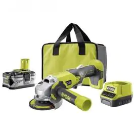 Set aku. ugaona brusilica (115mm) + punjač+ baterija 4Ah (18V ONE+™) – RYOBI R18AG-140S