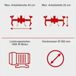 Scheppach električna kopačica freza 45 cm MTE460 1500W