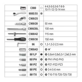 Nasadni ključevi 1/4″+ bitovi set 42/1 903E/C42 Beta