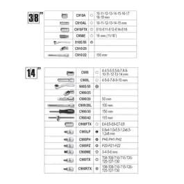 Nasadni ključevi 1/4″ – 3/8″ – 1/2″ set 170/1 903E/C170 Beta