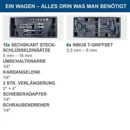 Scheppach set kolica za alat sa 70 alata TW1100