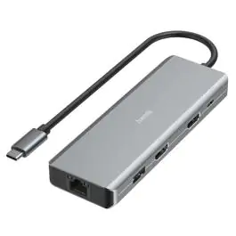 USB-C Hub 9 portova 2 x HDMI USB-A USB-C LAN Hama