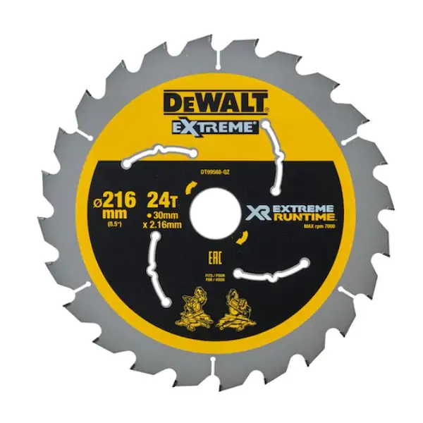 DeWalt DT99568 list za kružnu testeru 216 mm – 24 zuba za brzo i efikasno sečenje