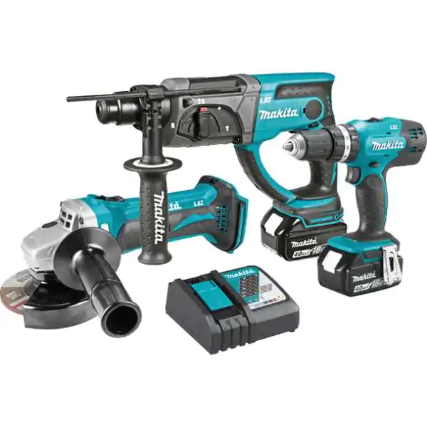 Makita Set LXTDLX3121M – 18 V LXT komplet sa ugaonom brusilicom, udarnom i čekić-bušilicama
