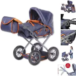 Kolica za lutke Ruby- tamno plava