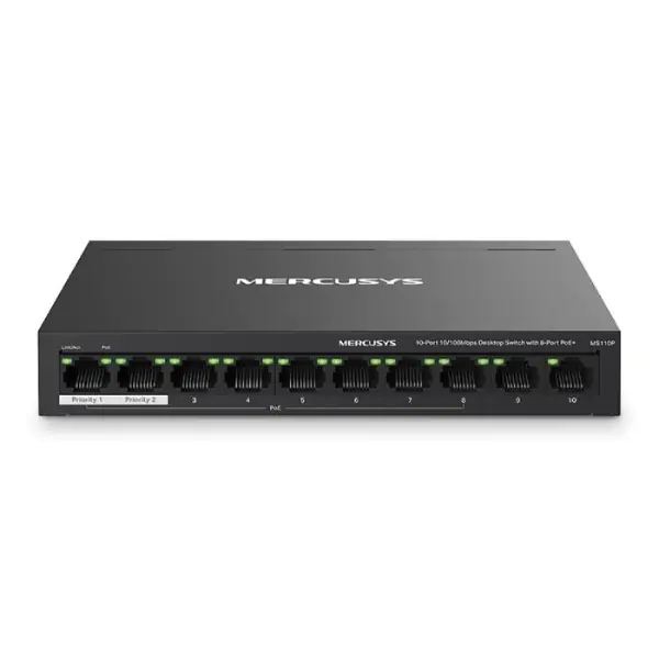 Mercusys MS110P, 10-Port 10/100Mbps Desktop Switch