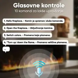 Električni kamin sa vodenom parom, bez grejanja, 800mm DK-08MC/T