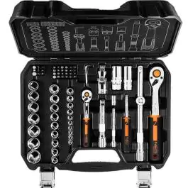 Set nasadnih ključeva, 73 dela, 1/2, 1/4, CrV – NEO TOOLS