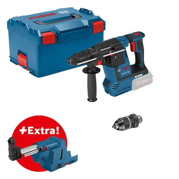 Bosch Akumulatorska SDS-Plus bušilica GBH 18V-26 F Solo bez baterije i punjača + adapter za usisavanje GDE 18V-16 u L-Boxx 238