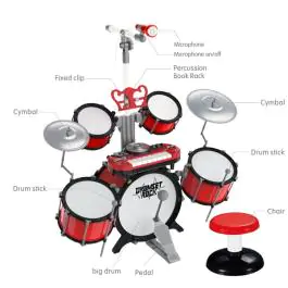 Igračka za decu bubnjevi, sintisajzer i mikrofon sa stalkom Baoli