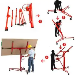 Dizalica za Gipsane Ploče Levior 340 cm - Nosivost 54 kg - Crvena