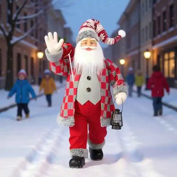 Deda Mraz sa fenjerom i darovima 90cm