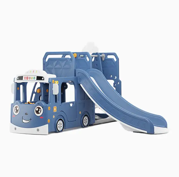 Dečiji plavi vozić sa toboganom, ljuljaškom i ostavom za igračke - proizvod na akciji