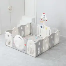 Dečija Ogradica sa Košem "Raketa" Belo Siva 200x160