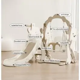 Dečiji tobogan sa ljuljaškom i košem „Meda“