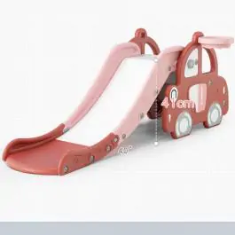 Dečiji tobogan Autić sa košem roze