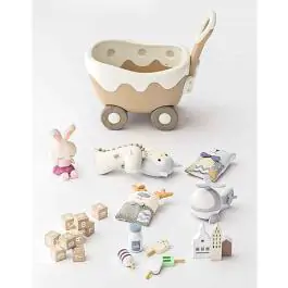 Kolica za ostavu igračaka i guralica 2u1