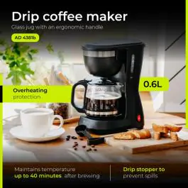 ADLER AD4381B aparat za filter kafu 600ML crni