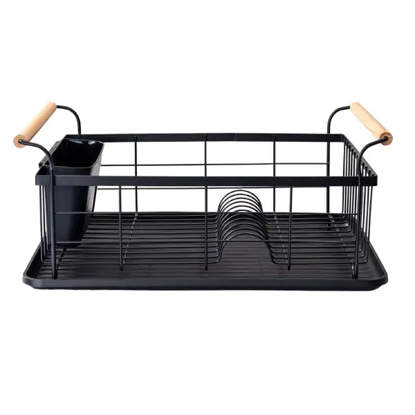 ESTIA ES01-12885 OCEĐIVAČ ZA SUDOVE 44X32X20CM METAL BAMBUS CRNI