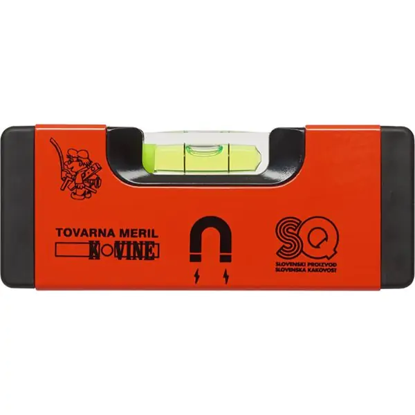 Libela aluminijumska magnetna 12 cm – crvena, Tovarna Meril