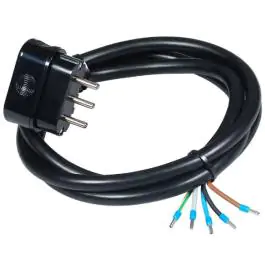 Priključni kabl trofazni 16A 400V 10000W crni 1,5m H05RR-F 5G2,5