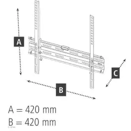 Hama LCD nosač fiksni, 32"-65" crni VESA 400x400