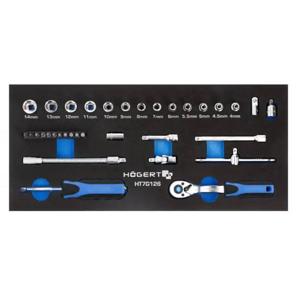 Set nasadnih ključeva sa gedorom HT7G126 Hogert