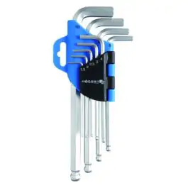 Set od 9 dugih šesterokutnih ključeva sa kuglastim vrhom, CrV čelik HT1W804 Hogert