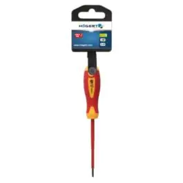 Izolovani ravni odvijač 4 × 100 mm, 1000 V, S2 čelik HT1S904 Hogert