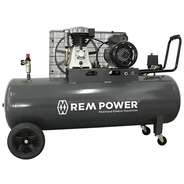 REM POWER klipni kompresor E501/9/200 – 3 kW, 200 L, sa točkovima